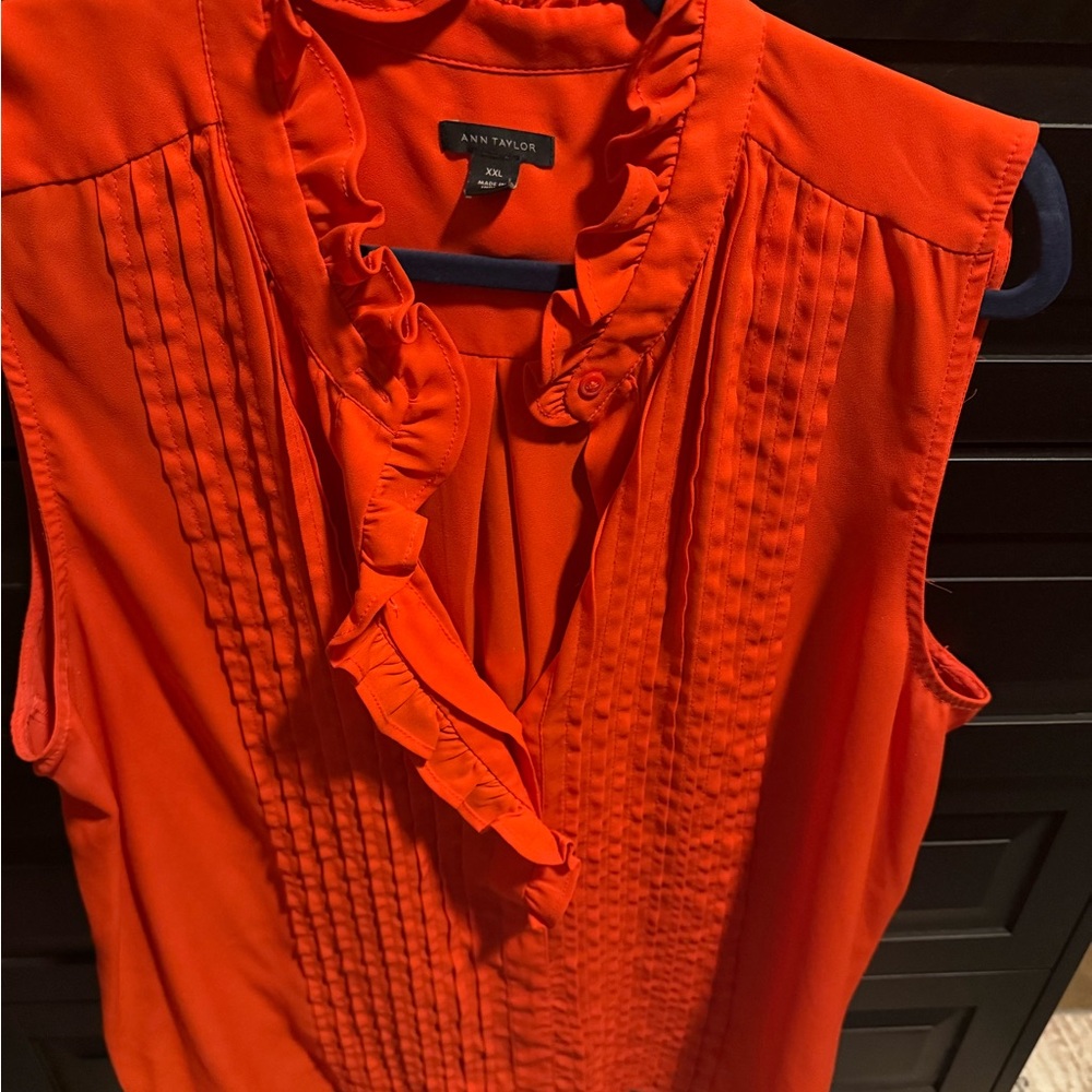 Ann Taylor Vibrant Ruffle Blouse